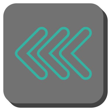 Üçlü işaretçisini sola yuvarlak kare vektör simgesi