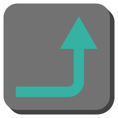 İleriye doğru yuvarlatılmış kare vektör simge açmak