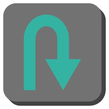 U dönüş yuvarlak kare vektör simgesi