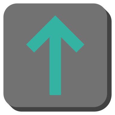 Yukarı ok yuvarlak kare vektör simgesi