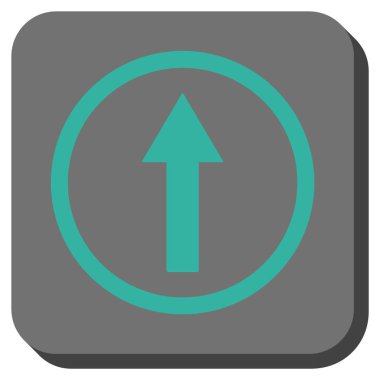 Yukarı yönlü ok yuvarlak kare vektör simgesi