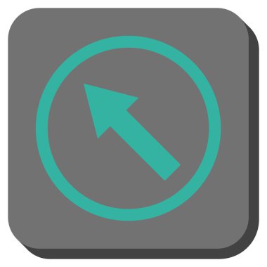 Yuvarlak yukarı-sol ok yuvarlak kare vektör simgesi