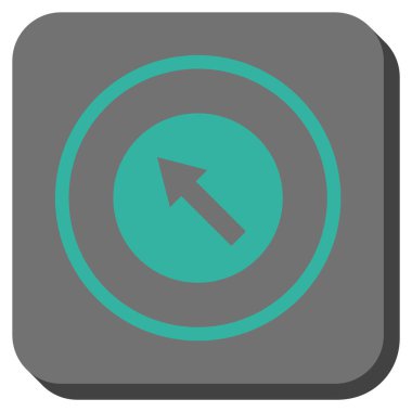 Yuvarlak yukarı-sol ok yuvarlak kare vektör simgesi