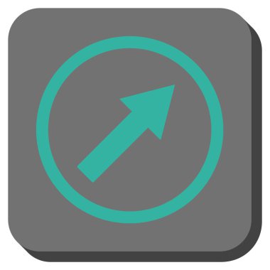 Yukarı sağ yuvarlak ok yuvarlatılmış kare vektör simgesi