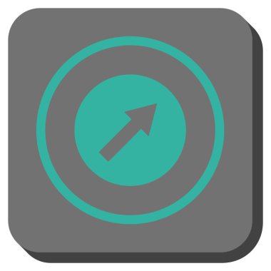 Yukarı sağ yuvarlak ok yuvarlatılmış kare vektör simgesi