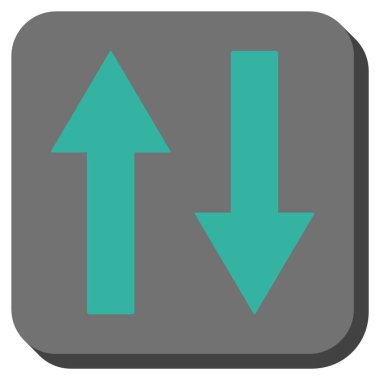 Dikey Çevir okları yuvarlak kare vektör simgesi