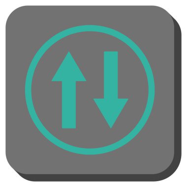 Dikey Çevir okları yuvarlak kare vektör simgesi