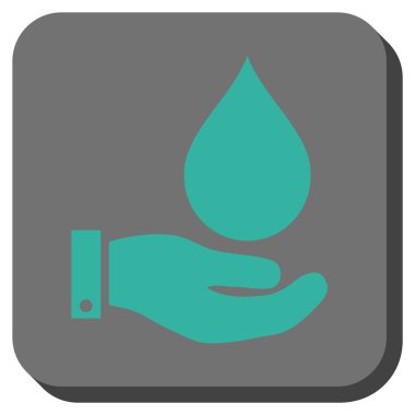 Kare vektör simge su Servisi yuvarlak