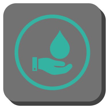 Kare vektör simge su Servisi yuvarlak