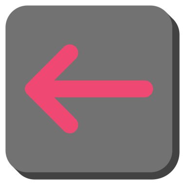 Ok sol yuvarlak kare vektör simgesi