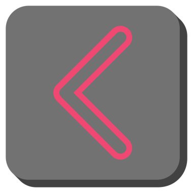 Ok ucu sol yuvarlak kare vektör simgesi