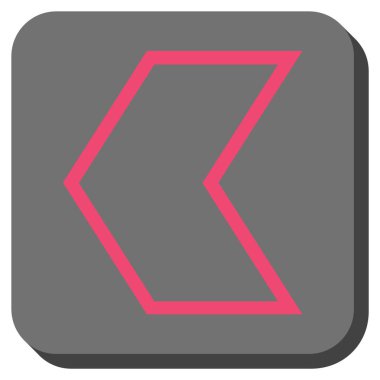 Ok ucu sol yuvarlak kare vektör simgesi