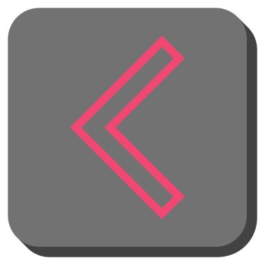 Ok ucu sol yuvarlak kare vektör simgesi