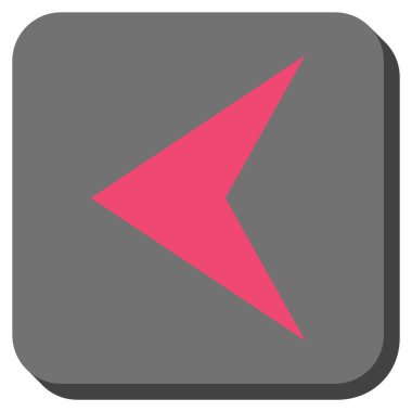 Ok ucu sol yuvarlak kare vektör simgesi