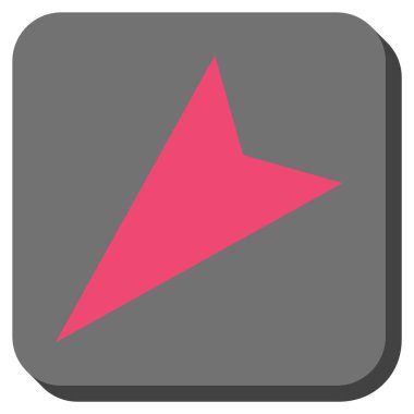 Ok ucu sol aşağı yuvarlak kare vektör simgesi