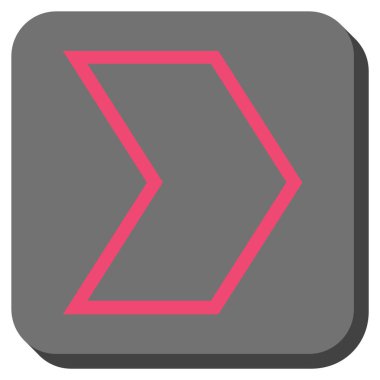 Ok ucu sağ yuvarlak kare vektör simgesi