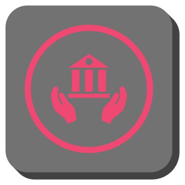 Banka hizmet yuvarlak kare vektör simgesi