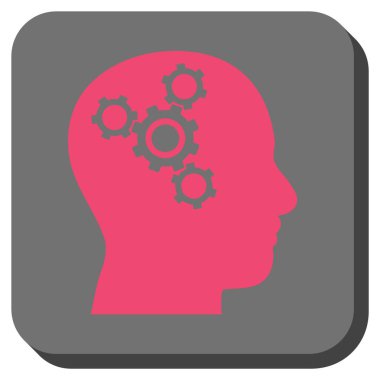 Beyin mekaniği yuvarlak kare vektör simgesi