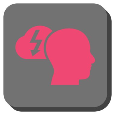 Beyin fırtınası yuvarlatılmış kare vektör simgesi