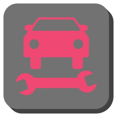 Araba tamir yuvarlak kare vektör simgesi