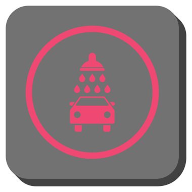 Araba duş yuvarlak kare vektör simgesi