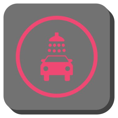 Araba duş yuvarlak kare vektör simgesi