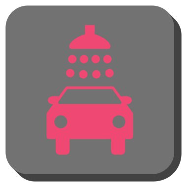 Araba duş yuvarlak kare vektör simgesi