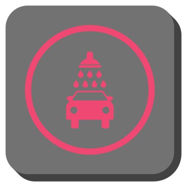 Oto yıkama yuvarlak kare vektör simgesi