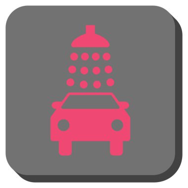 Oto yıkama yuvarlak kare vektör simgesi