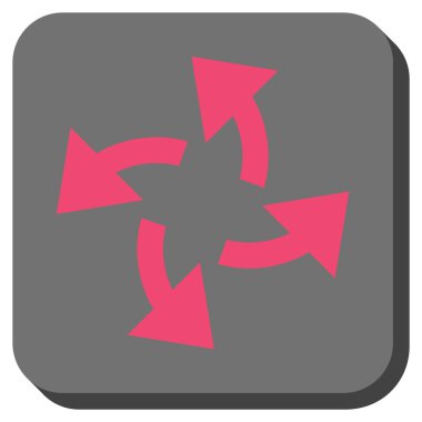 Santrifüj okları yuvarlak kare vektör simgesi