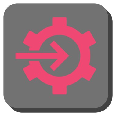 COG Tümleştirme yuvarlak kare vektör simgesi