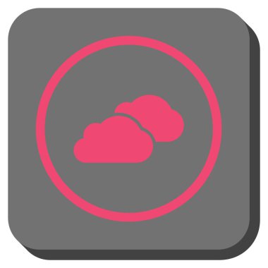 Bulutlar yuvarlatılmış kare vektör simgesi