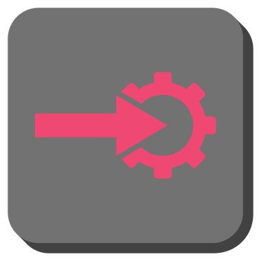 COG Tümleştirme yuvarlak kare vektör simgesi