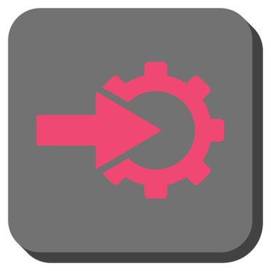 COG Tümleştirme yuvarlak kare vektör simgesi