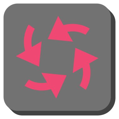 Siklon okları yuvarlak kare vektör simgesi