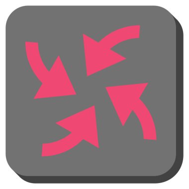 Siklon okları yuvarlak kare vektör simgesi