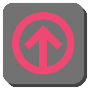 Yön yukarı yuvarlak kare vektör simgesi