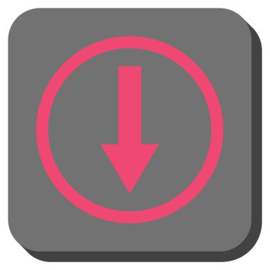 Aşağı yönlü ok yuvarlak kare vektör simgesi