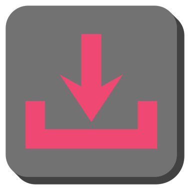 Yüklemeler yuvarlak kare vektör simgesi