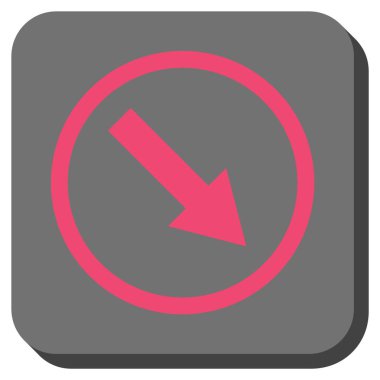 Aşağı doğru yuvarlak ok yuvarlatılmış kare vektör simgesi