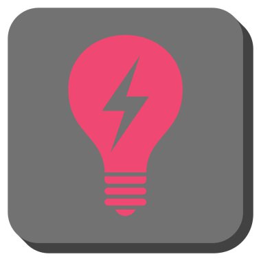 Elektrikli ampul yuvarlak kare vektör simgesi