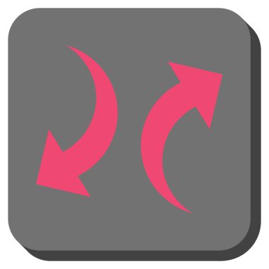 Exchange okları yuvarlak kare vektör simgesi