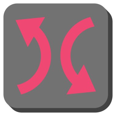 Exchange okları yuvarlak kare vektör simgesi