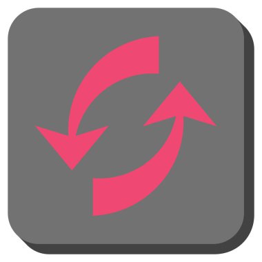 Exchange okları yuvarlak kare vektör simgesi