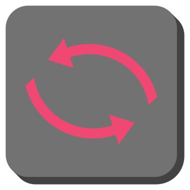 Exchange okları yuvarlak kare vektör simgesi