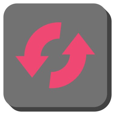 Exchange okları yuvarlak kare vektör simgesi