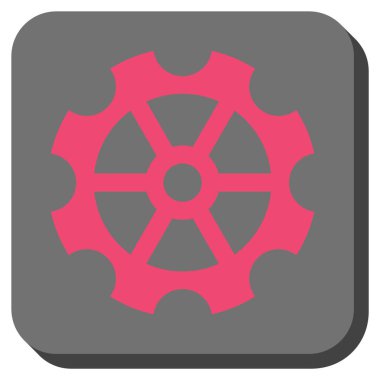 Dişli yuvarlak kare vektör simgesi