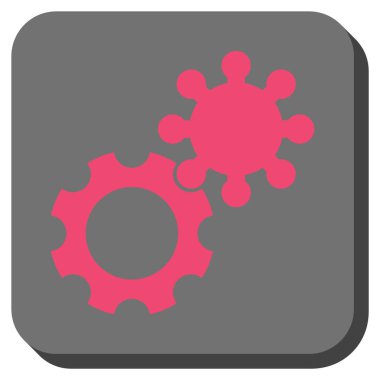 Gears'ı yuvarlak kare vektör simgesi