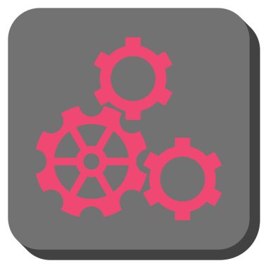 Gears'ı yuvarlak kare vektör simgesi