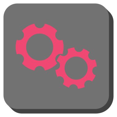 Gears'ı yuvarlak kare vektör simgesi